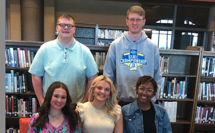 Rotary Club of Toccoa's Top 5 seniors for 2024 were; front row, left to right, Katheryn Oldham, Sailor Ott, and A'Niya Mayweather. Back row, left to right, Garvin Robinson and Micah Burkhart.